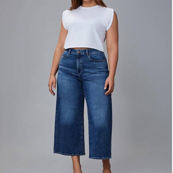 DL1961 Hepburn Wide Leg High Rise Vintage Jeans in Maritime Size 24W - Picture 1 of 14